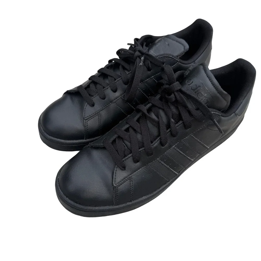 RARE‎ Adidas Campus Triple Black Leather Mens 10.5 Sneakers Low Top  G49418